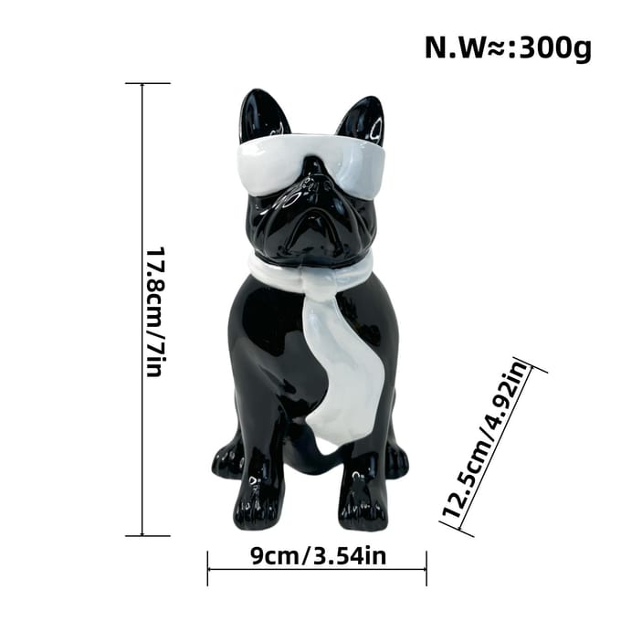 Modern Simple Ribbon Glasses Dog Ornaments Resin Crafts Home Desktop High-end Decoration Gift