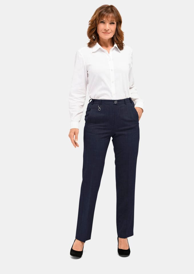 Goldner Pantalon van scheerwol Elegante stretchbroek met strijkvouwen
