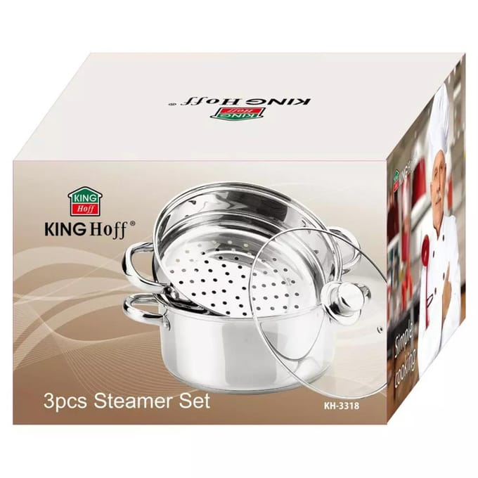 Kinghoff 3318 stoompan - Ø24 cm - rvs - alle warmtebronnen