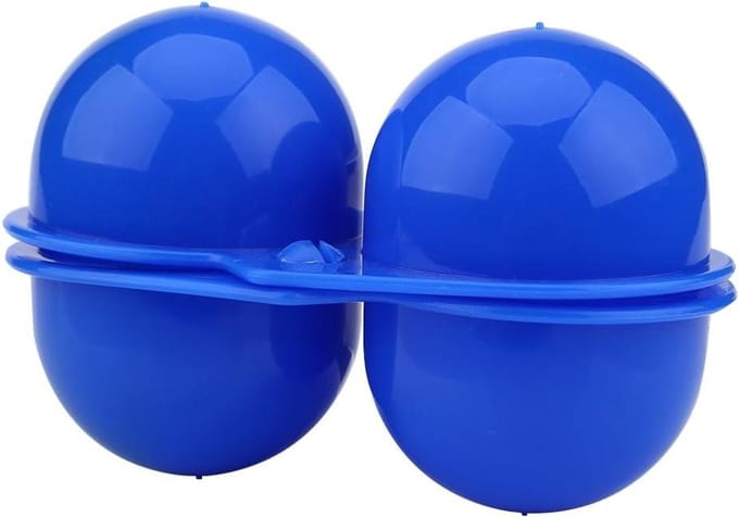 Draagbare Eierhouder - Eierdoos Kast - Outdoor Picknick - Dubbele Ei Isolatie - 11.5x7.5cm - Blauw