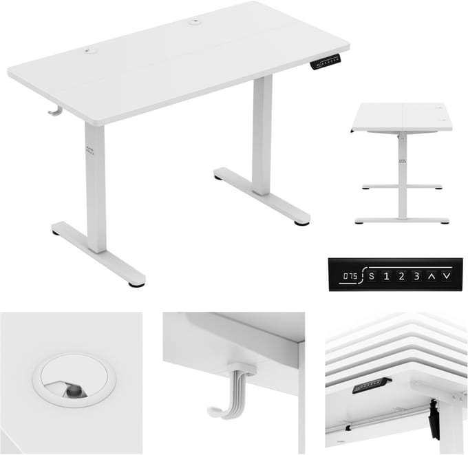 Mark Adler Leader 6.9 Elektrisch Verstelbaar Bureau - 120 cm - Zit Sta Bureau - Wit