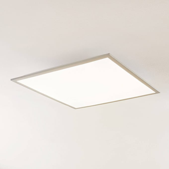Lindby LED paneel Stenley, 4.000 K, 60 cm x 60 cm, zilver/wit