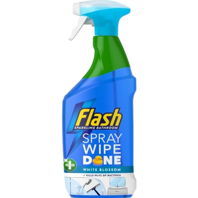 Flash Spray Wipe Done White Blossom Bathroom Anti Bacterial 800 ml