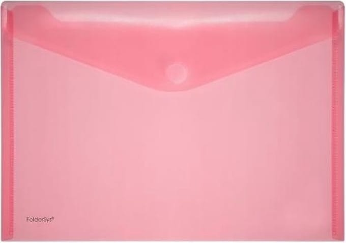 Enveloptas Foldersys A4 dwars PP transp rood A4 Velcro Envelop Rood