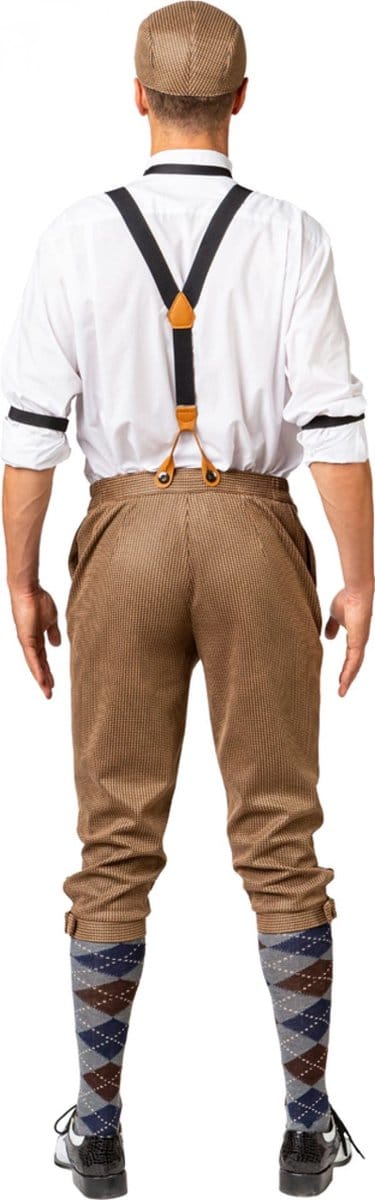 Verkleedset Roaring 20's Beige Geruit - Maat 46/48