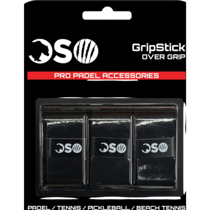 OSO Padel GripStick Overgrip – Zwart – 3 stuks