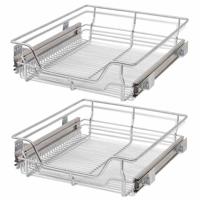 vidaXL - Draadmanden - uittrekbaar - 2 - st - 500 - mm - zilverkleurig
