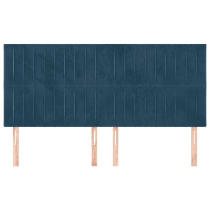 vidaXL - Hoofdbord - donkerblauw - 160x5x118/128 - cm - fluweel