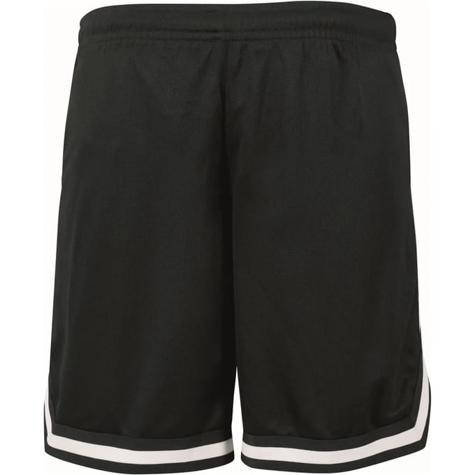 Build your Brand Two-tone Mesh Shorts BY047 - BLACK/BLACK/WHITE - XXL