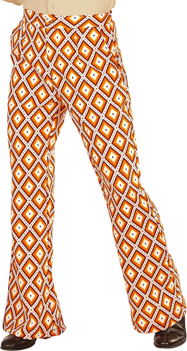 Heren disco broek jaren 70 geruit