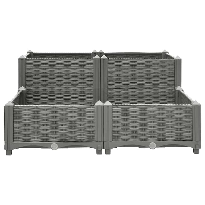vidaXL - Plantenbak - verhoogd - 80x80x38 - cm - polypropyleen