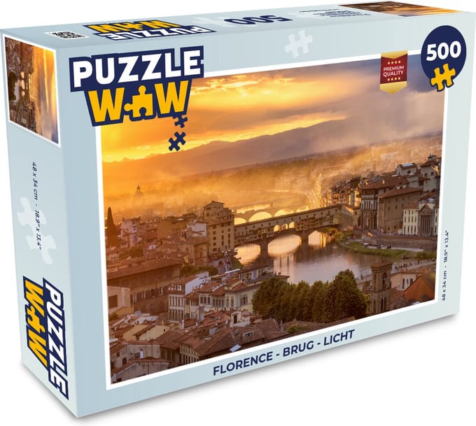 Puzzel Florence - Brug - Licht - Legpuzzel - Puzzel 500 stukjes