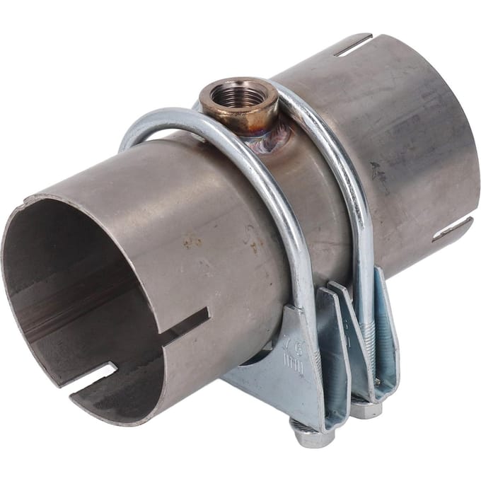 Uitlaatpijp Reparatie Connector met 2 Vaste Klemmen Metaallegering Afgedichte Vervanging Voor Lambda Sensor Aansluiting 3 inch gray