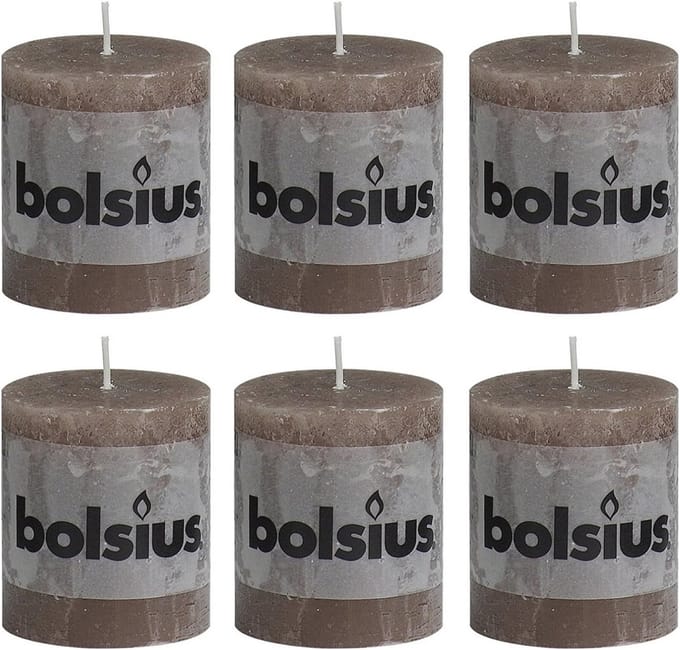 Rustieke stompkaars 6-pack 80/68 mm in 33 kleuren