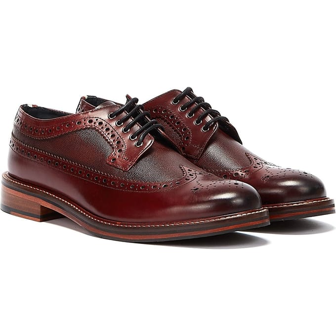 Ben Sherman Archie Brogue herenschoenen bordeauxrood