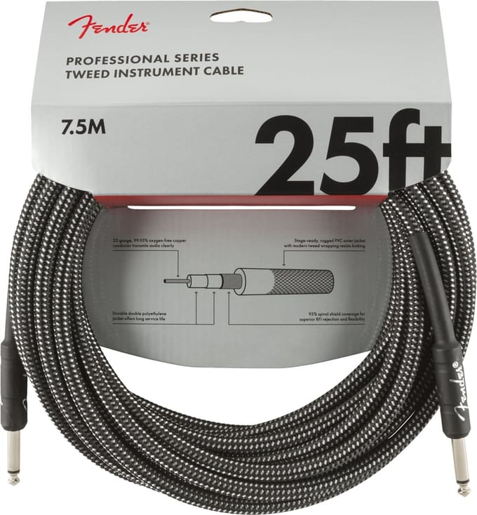 Fender Gitaarkabel Professional Gray Tweed 7.5 Meter 0990820071