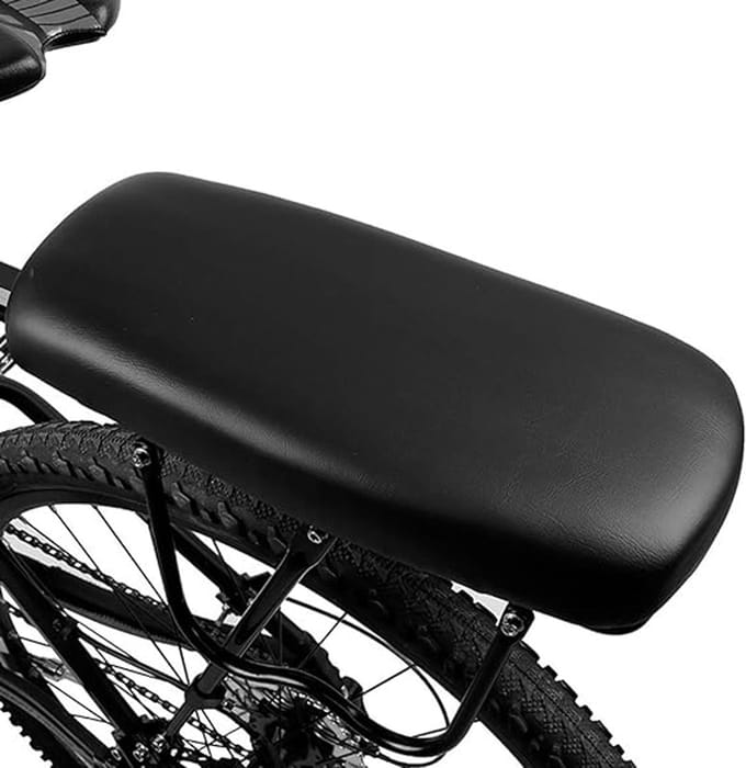 Famanu - Universeel fietsachterkussen, zacht PU-oppervlak – Zwart