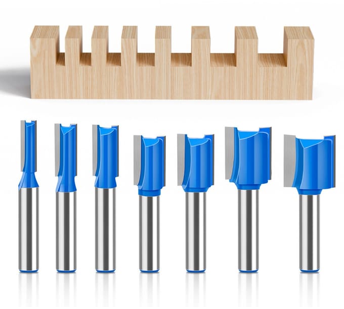 7-delige freesset, 8 mm dubbelzijdige groeffrees, houtbewerkingsfrees.