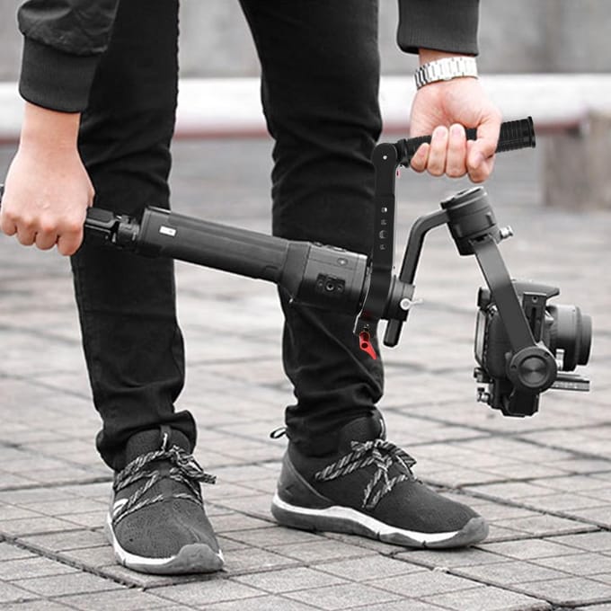 Buiten Verstelbare Opvouwbare Legering Handgreep Sling Grip Verlengarm Stabilisator Accessoires voor Crane 2 Ruying S version gray
