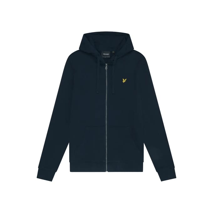 Lyle & Scott Loopback katoenen hoodie met volledige ritssluiting - marineblauw
