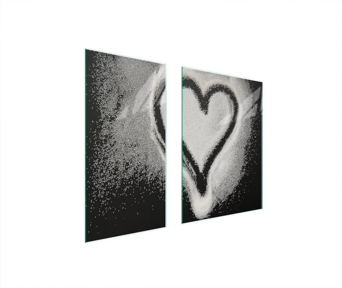 TMK ArtDeko - Glasplaat Beschermer - 75x52cm - Hartglas - Serce Motief