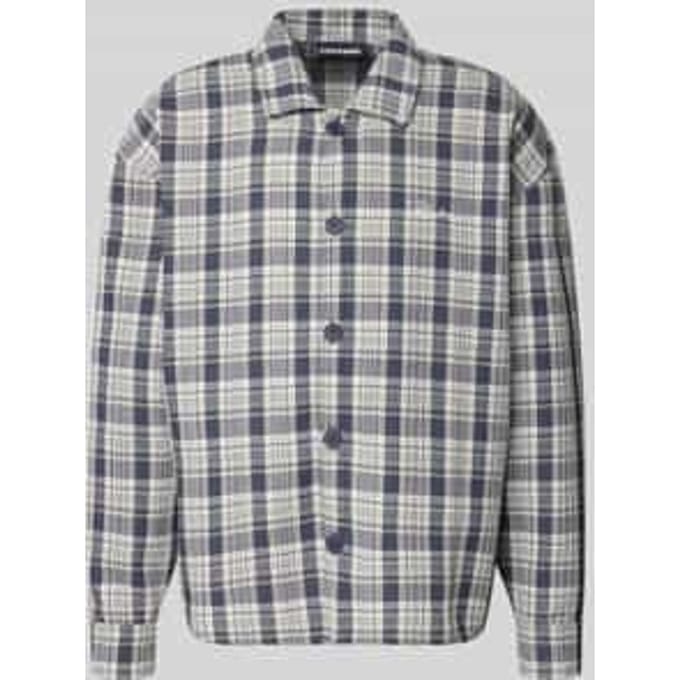 relaxed fit vrijetijdsoverhemd met kentkraag en labelstitching