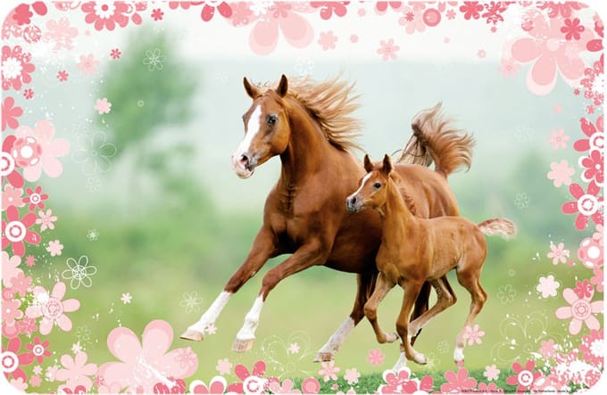 Paarden Merrie en Veulen placemat 43x28 cm