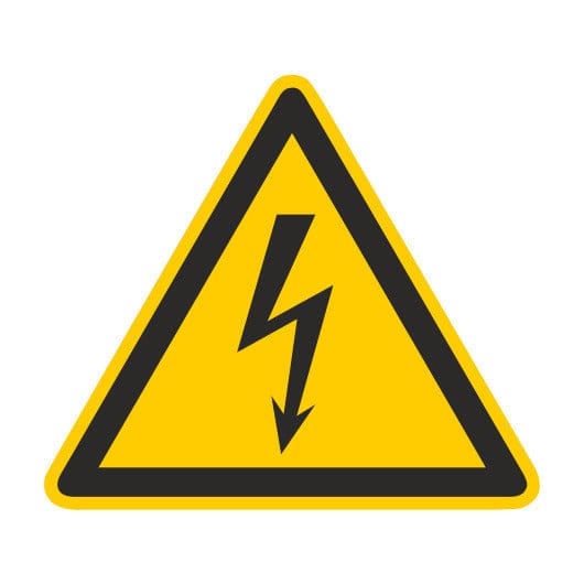 Elektrische Spanning Waarschuwingsbord ISO 7010 - 182720 [2 Stuks]