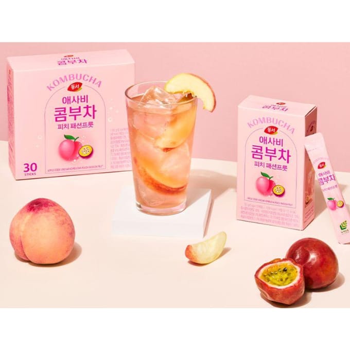 Dongsuh Appelciderazijn Kombucha Perzik Passievrucht 5g X 30 Zakjes 1box (30ea) white