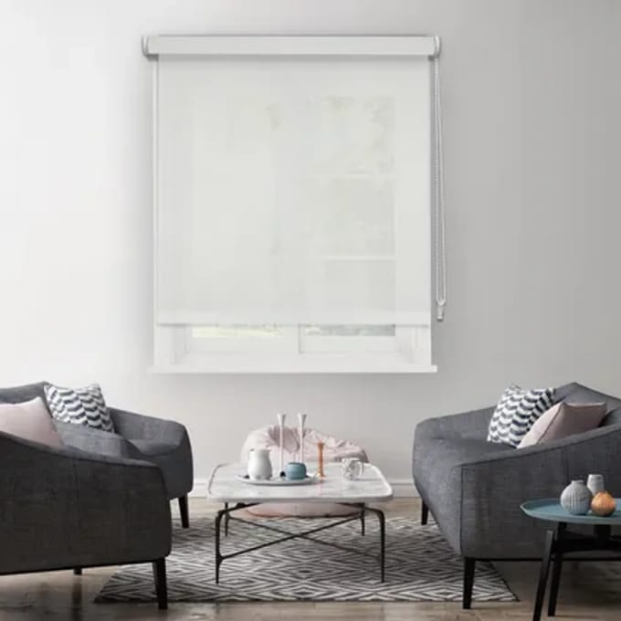 Rolgordijn - Lichtdoorlatend - Wit - B 150 x H 190 cm - Madécostore.