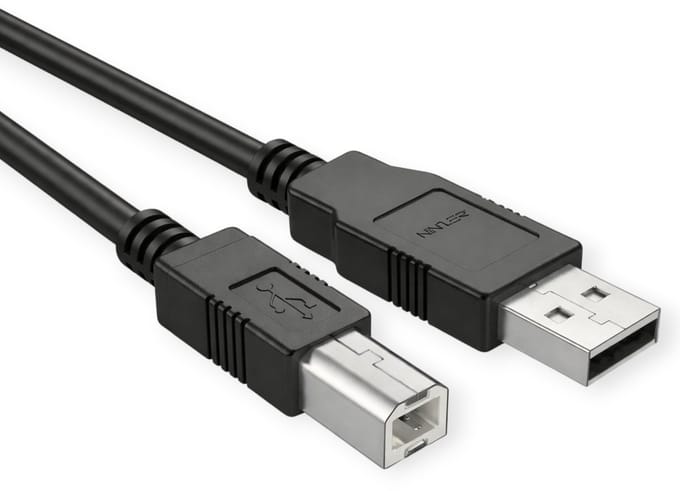 Ninzer Printerkabel 1.5 m - USB-A naar USB-B - Universele Kabel voor Printer & Scanner - USB 2.0 - Zwart