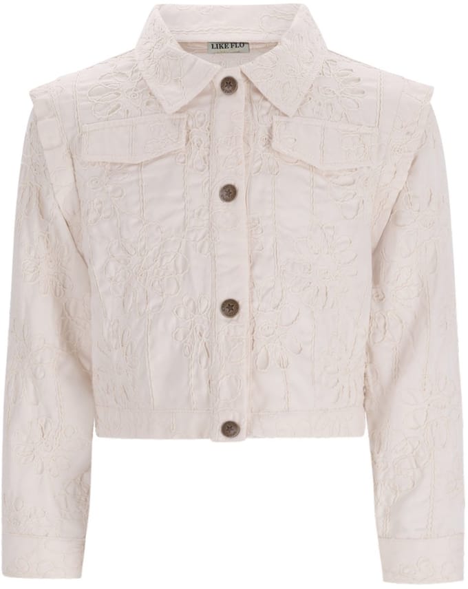 Like Flo F602-5316 Meisjes jasje wit - Maat 110