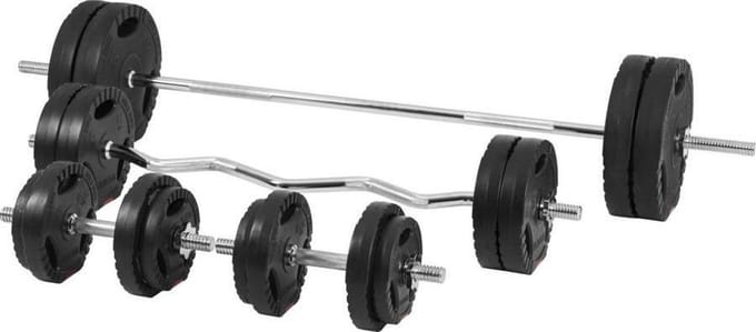 Gorilla Sports Halterset 100 kg - Gripper Kunststof - Schroefsluiting