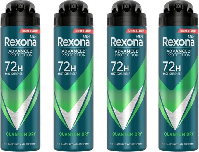 Rexona Men - Deodorant - Spray - Quantum Dry - 150ml x 4