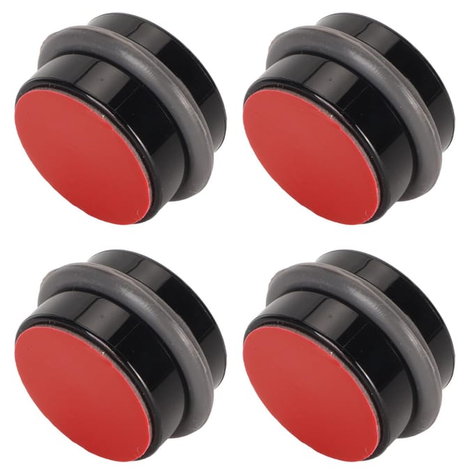 Lot de 4 butées de porte cylindriques en plastique noir, silencieuses et anti-chocs