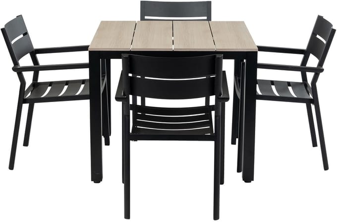 Tuinset Delia/Cyprus | 4 personen | Vierkant 90 cm | Aluminium & polywood