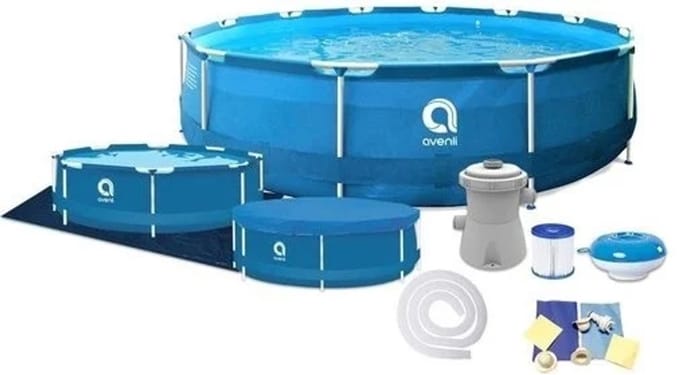 Opzetzwembad 366x76 cm Blauw met Filterpomp - Rond - Complete Set