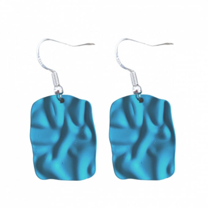 Zilveren oorhangers - Petrol satijn - Charme Bijoux
