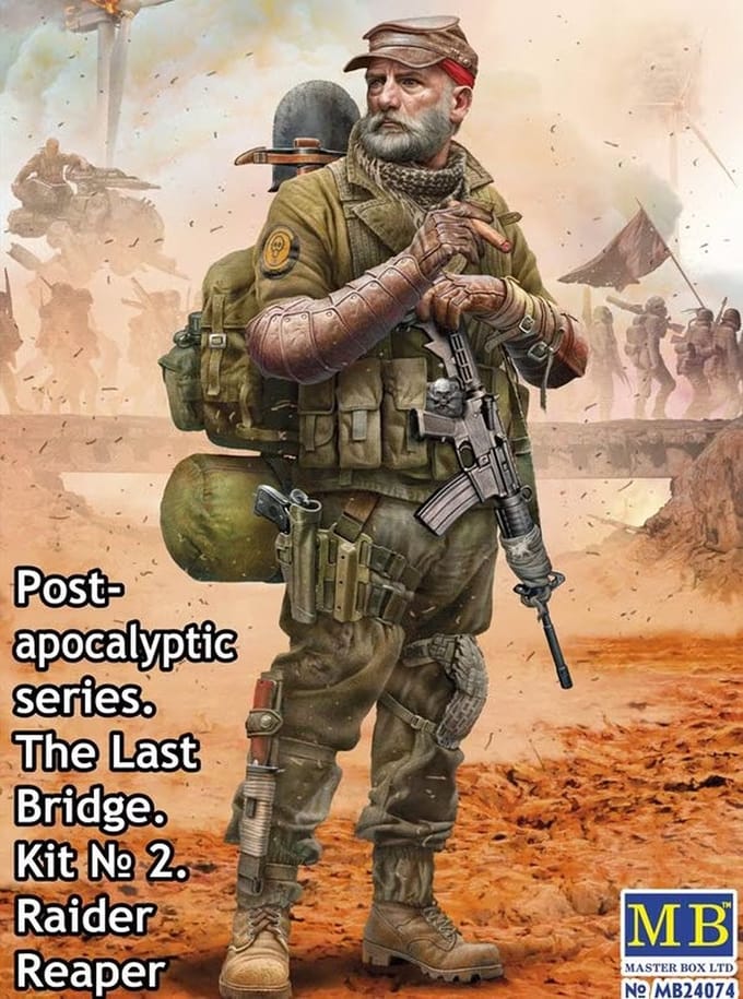 Master Box Modelbouwpakket Militaire voertuigen - 24074 Post-Apocalyptic series. The last bridge. Kit No.2. Raider Reaper Plastic - 1:24 - Modelbouw