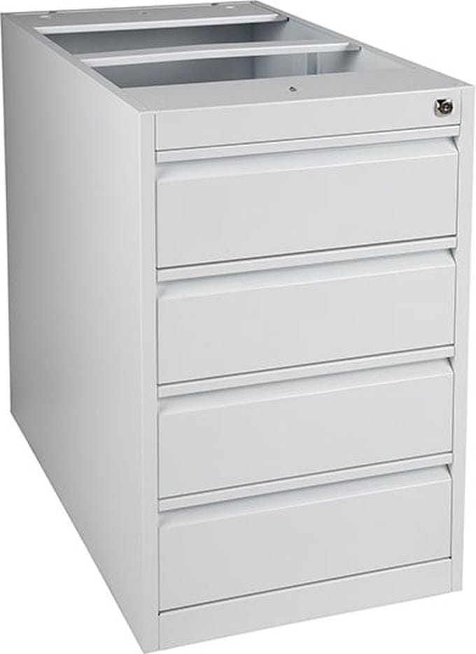Praktische standcontainer 3 lades diep 80CM kleur Wit (RAL9010) topblad Kersen