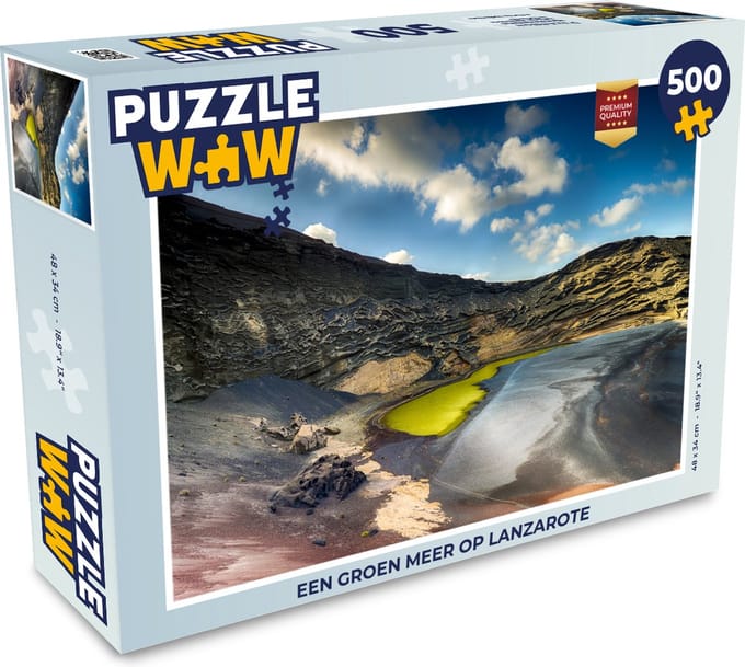 Puzzel Een groen meer op Lanzarote - Legpuzzel - Puzzel 500 stukjes