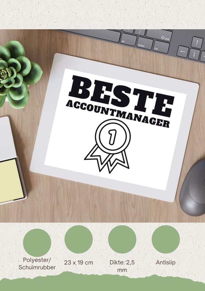 Akyol - beste accountmanager Muismat - Beste accountmanager - collega - welkom - afscheid - 23 bij 19 cm