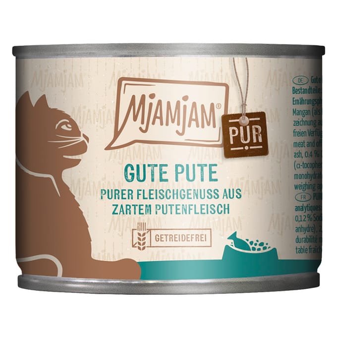 6x200g goede kalkoen puur MjAMjAM kattenvoer nat