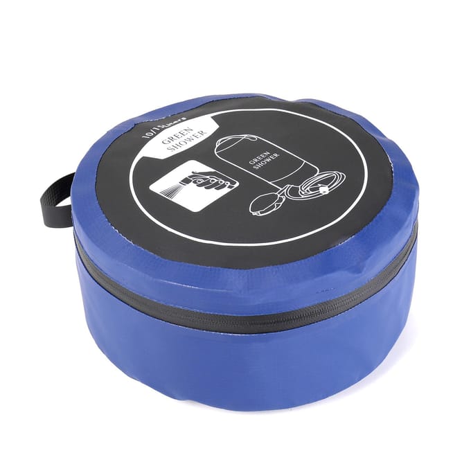 PVC drukdouche met voetpomp Lichtgewicht buiten opblaasbare douche druk douche waterzak blauw