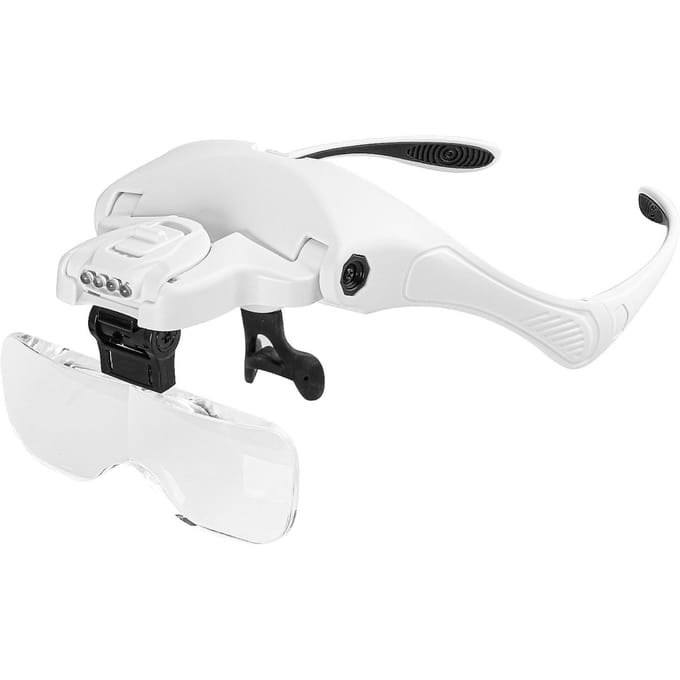 LED-verlichte hoofdbandloep 5 afneembare lenzen 1,0X-3,5X verwisselbaar oplaadbaar Type 2