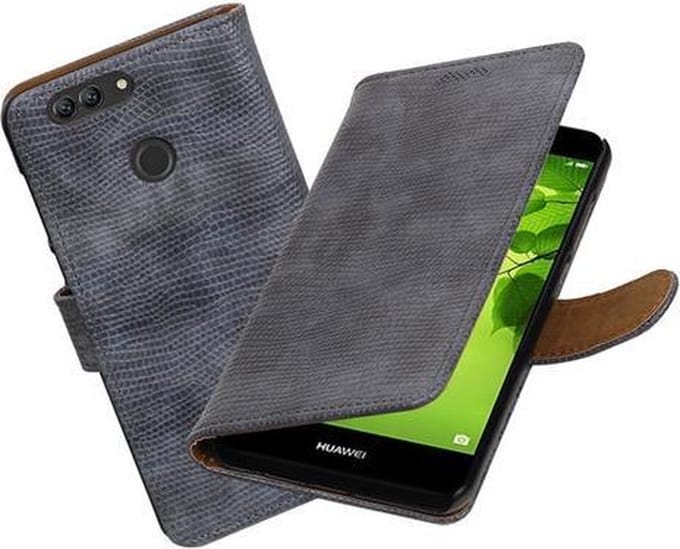 BestCases.nl Huawei nova 2 Plus Mini Slang booktype hoesje Grijs