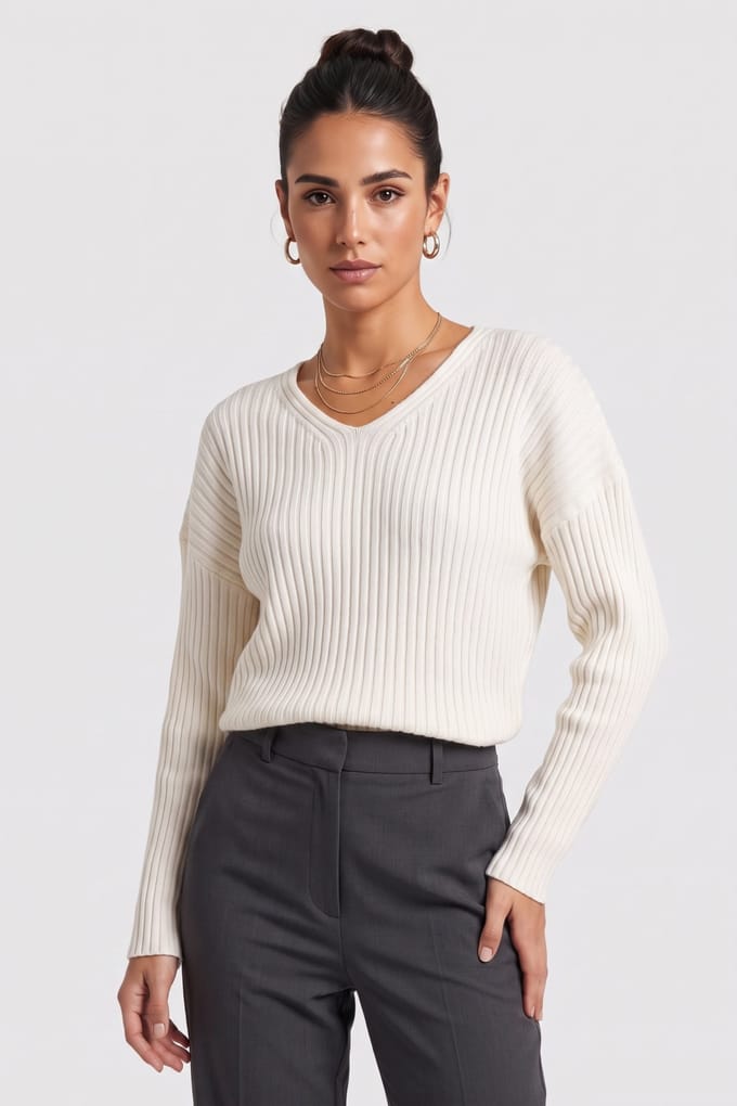 ARKET Crescenta Sweater White Maat: L | Sweaters Outlet | Dames | Wit
