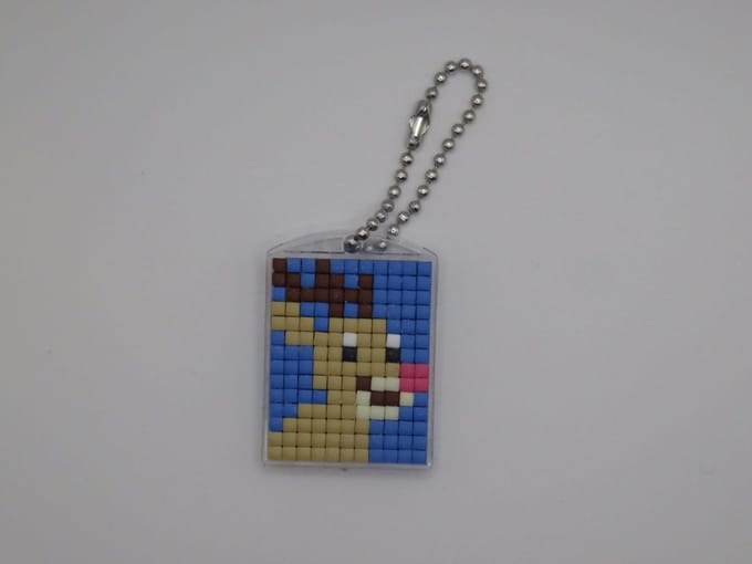 Sleutelhanger, Rendier, Rudolf, Kerstmis, Pixels