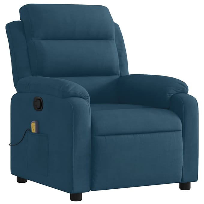 vidaXL - Massagestoel - verstelbaar - fluweel - blauw