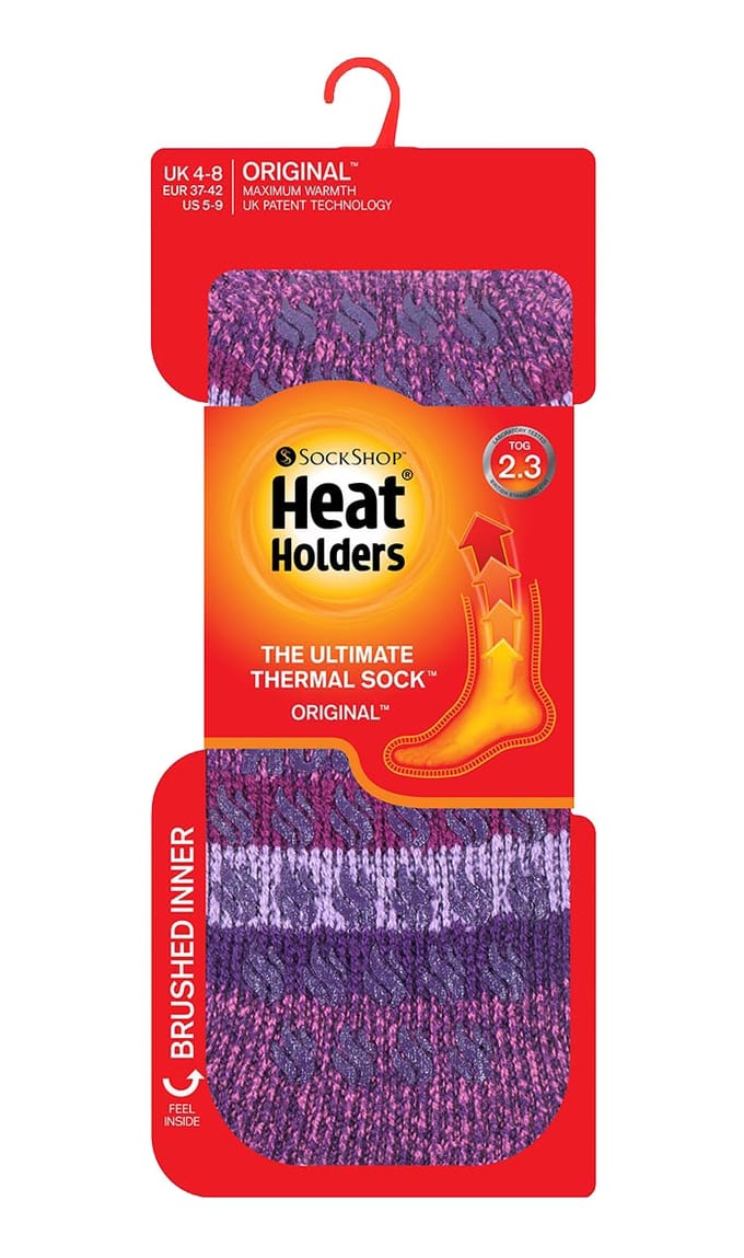 Heat Holders - Thermosokken voor dames met handgrepen - Purple Stripe (Juniper)